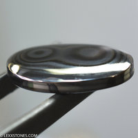Authentic Crown Of Silver Plume Psilomelane Double Bulls Eye Cabochon Hand Crafted by Lexx Stones 25.5 Carats