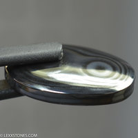 Authentic Crown Of Silver Plume Psilomelane Double Bulls Eye Cabochon Hand Crafted by Lexx Stones 25.5 Carats