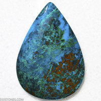 Old Stock Vibrant Frisby Chrysocolla Cuprite Malachite  Cabochon Hand Crafted By Lexx Stones 119 Carats
