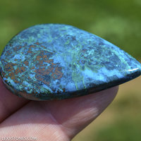 Old Stock Vibrant Frisby Chrysocolla Cuprite Malachite  Cabochon Hand Crafted By Lexx Stones 119 Carats