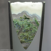 Old Stock Moss and Snow Horse Canyon Agate  Gemstone Cabochon Hand Crafted By Lexx Stones 72 Carats