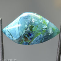 Stunning Old Stock Morenci Mine Gem Silica Chrysocolla Malachite Azurite Plume Cabochon Hand Crafted By Lexx Stones 41 Carats