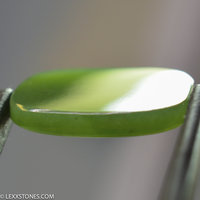 High Grade Wyoming Apple Green Nephrite Jade Gemstone Cabochon Hand Carved by LEXX STONES 19.5 Carats