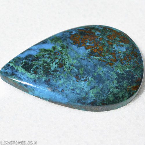 Old Stock Vibrant Frisby Chrysocolla Cuprite Malachite  Cabochon Hand Crafted By Lexx Stones 119 Carats