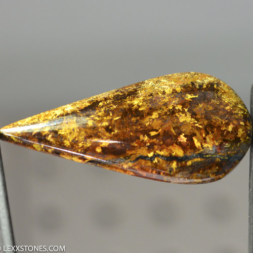 Chatoyant Golden Amphibolite Gemstone Cabochon Hand Cut And Polished By LEXX STONES 40 Carats