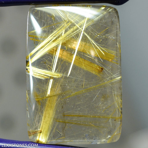 Golden Haystacks Criss Cross Natural Brazilian Rutilated Quartz Gemstone Cabochon Hand Crafted By LEXX STONES 93 Carats