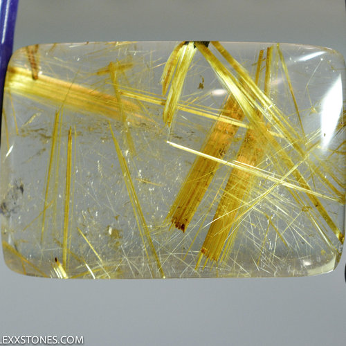 Golden Haystacks Criss Cross Natural Brazilian Rutilated Quartz Gemstone Cabochon Hand Crafted By LEXX STONES 93 Carats