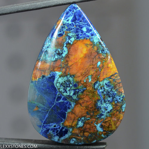 Super Colorful Quantum Quattro Silica Namibian Shattuckite Chrysocolla Malachite Cuprite Gemstone Cabochon Hand Crafted By Lexx Stones 93.5 Carats