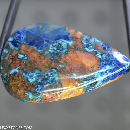 Super Colorful Quantum Quattro Silica Namibian Shattuckite Chrysocolla Malachite Cuprite Gemstone Cabochon Hand Crafted By Lexx Stones 93.5 Carats