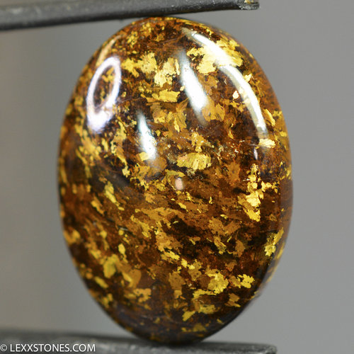 Chatoyant Golden Amphibolite Gemstone Cabochon Hand Cut And Polished By LEXX STONES 37 Carats
