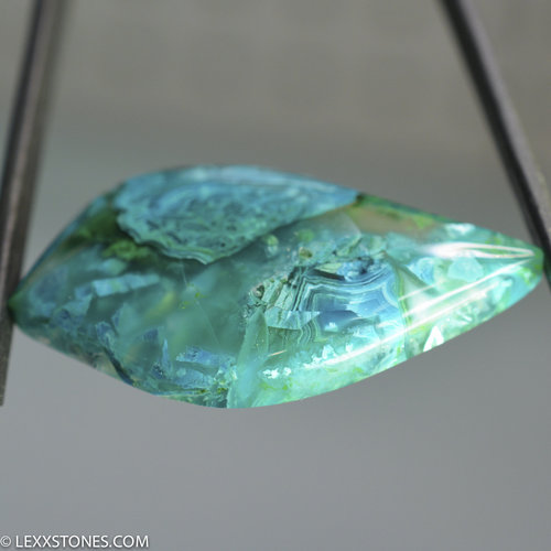 Old Stock Morenci Mine Druzy Gem Silica Chrysocolla Malachite Plume Cabochon Hand Crafted By Lexx Stones 65 Carats