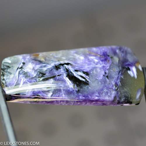 Rare High Grade Silky Chatoyant Siberian Charoite Gemstone Cabochon Hand Crafted by LEXX STONES 82 Carats
