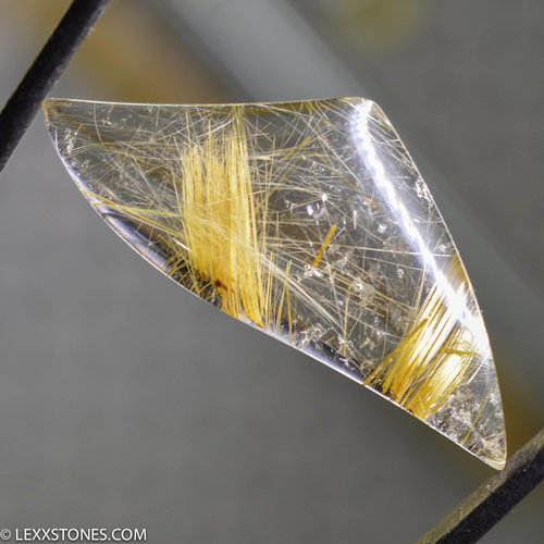Natural Brazilian Rutilated Quartz Gemstone Cabochon Hand Crafted By LEXX STONES 38.5 Carats