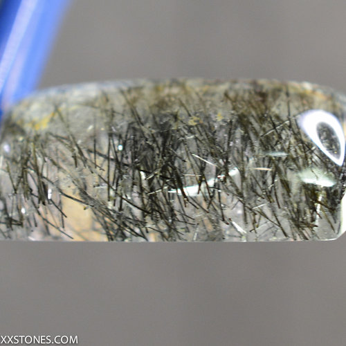 Natural Brazilian Black Tourmalinated Rutile Quartz Gemstone Cabochon Hand Crafted By LEXX STONES 18.5 Carats