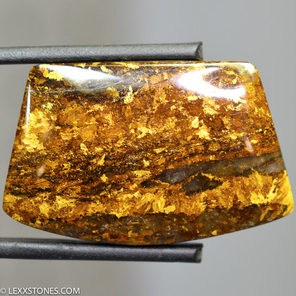 Chatoyant Golden Amphibolite Gemstone Cabochon Hand Cut And Polished By LEXX STONES 47 Carats