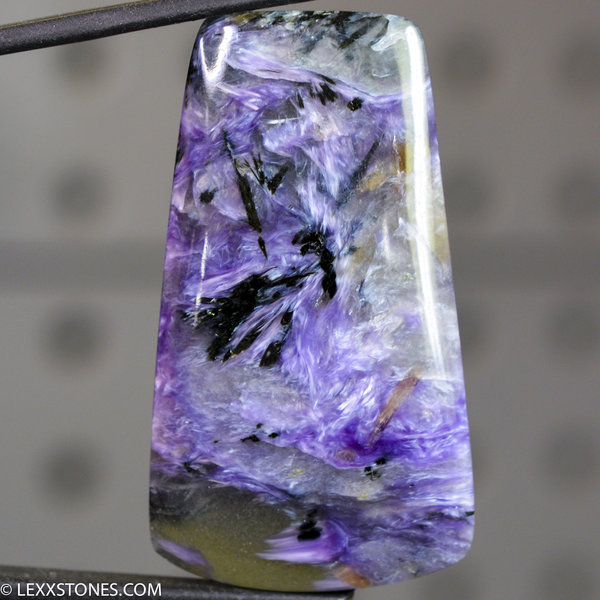 Rare High Grade Silky Chatoyant Siberian Charoite Gemstone Cabochon Hand Crafted by LEXX STONES 82 Carats