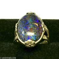 Andamooka Matrix Opal Sterling Silver Ring  Lexx Stones