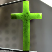 Rare Polar Nephrite Jade Gemstone Cross Hand Crafted by LEXX STONES 51 Carats