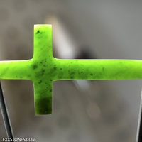 Rare Polar Nephrite Jade Gemstone Cross Hand Crafted by LEXX STONES 51 Carats