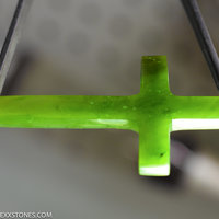 Rare Polar Nephrite Jade Gemstone Cross Hand Crafted by LEXX STONES 51 Carats