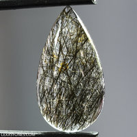 Natural Brazilian Black Tourmalinated Rutile Quartz Gemstone Cabochon Hand Crafted By LEXX STONES 21 Carats