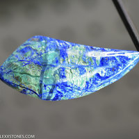 Rare Old Stock Natural Bluebird Mine Chrysocolla Malachite Azurite Cabochon Hand Crafted by LEXX STONES 44 Carats