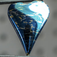 Rare High Grade Iridescent Leonard Mine Covellite Gemstone Asymmetric Heart Cabochon Hand Crafted By LEXX STONES 66 Carats