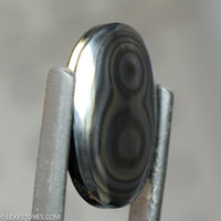 Authentic Crown Of Silver Plume Psilomelane Double Bulls Eye Cabochon Hand Crafted by Lexx Stones 25.5 Carats