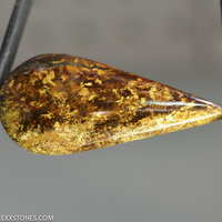 Chatoyant Golden Amphibolite Gemstone Cabochon Hand Cut And Polished By LEXX STONES 40 Carats