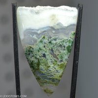 Old Stock Moss and Snow Horse Canyon Agate  Gemstone Cabochon Hand Crafted By Lexx Stones 72 Carats