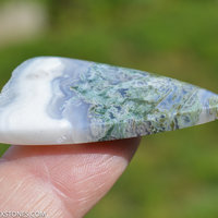 Old Stock Moss and Snow Horse Canyon Agate  Gemstone Cabochon Hand Crafted By Lexx Stones 72 Carats