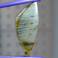 Flashy Blue Gold Silver Madagascar Labradorite Cabochon Shimmering Labradoresence Hand Crafted By LEXX STONES 83 Carats
