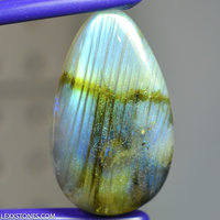 Flashy Blue Gold Silver Madagascar Labradorite Cabochon Shimmering Labradoresence Hand Crafted By LEXX STONES 91 Carats