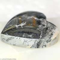Rare Native Silver In Cobaltite Gemstone Heart Cabochon Hand Crafted by Lexx Stones 83 Carats