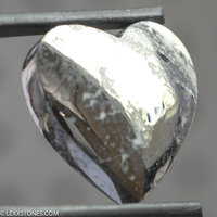 Rare Native Silver In Cobaltite Gemstone Heart Cabochon Hand Crafted by Lexx Stones 83 Carats