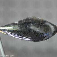 Authentic Crown Of Silver Plume Psilomelane Gemstone Cabochon Hand Crafted by Lexx Stones 55 Carats