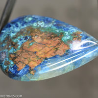 Colorful Quantum Quattro Silica Namibian Shattuckite Chrysocolla Malachite Cuprite Gemstone Cabochon Hand Crafted By Lexx Stones