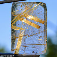 Golden Haystacks Criss Cross Natural Brazilian Rutilated Quartz Gemstone Cabochon Hand Crafted By LEXX STONES 93 Carats