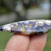 Purple Bertrandite Tiffany Stone Gemstone Cabochon Hand Crafted By LEXX STONES 65 Carats