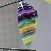Colorful Banded Argentine Rainbow Fluorite Cabochon Hand Crafted by Lexx Stones 130 Carats