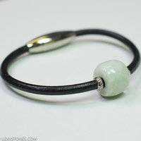 Burmese Jadeite Jade Barrel Bead Gemstone Bali Bracelet Hand Crafted By LEXX STONES
