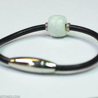 Burmese Jadeite Jade Barrel Bead Gemstone Bali Bracelet Hand Crafted By LEXX STONES