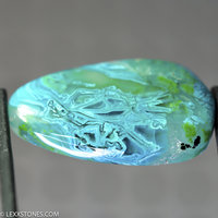 Old Stock Morenci Mine Druzy Gem Silica Chrysocolla Malachite Plume Cabochon Hand Crafted By Lexx Stones 45 Carats