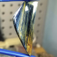 High Chatoyancy Vertical Flash Blue Gold Namibian Pietersite Gemstone Cabochon Hand Crafted By LEXX STONES 38 Carats