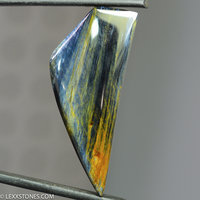 High Chatoyancy Vertical Flash Blue Gold Namibian Pietersite Gemstone Cabochon Hand Crafted By LEXX STONES 38 Carats