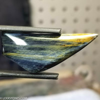 High Chatoyancy Vertical Flash Blue Gold Namibian Pietersite Gemstone Cabochon Hand Crafted By LEXX STONES 38 Carats