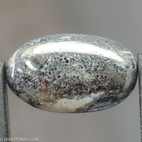 Rare Native Silver In Cobaltite Gemstone Heart Cabochon Hand Crafted by Lexx Stones 23 Carats