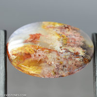 Colofrul Pink Lady Plume Agate Gemstone Cabochon Hand Crafted By Lexx Stones 23 Carats