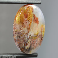Colofrul Pink Lady Plume Agate Gemstone Cabochon Hand Crafted By Lexx Stones 23 Carats