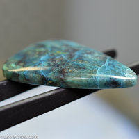 Spiderweb Chrysocolla Gemstone Cabochon Hand Crafted By Lexx Stones 50 Carats